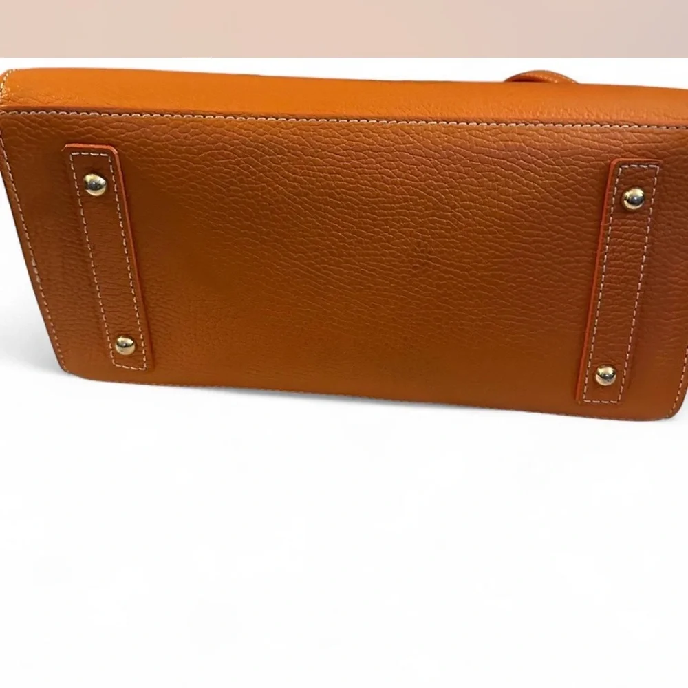 Dooney & Bourke Orange Pebbled Leather Satchel